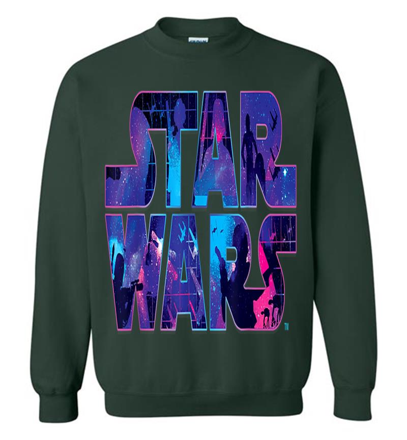 Inktee Store - Star Wars Logo Retro 90S Twinkling Stars Sweatshirt Image