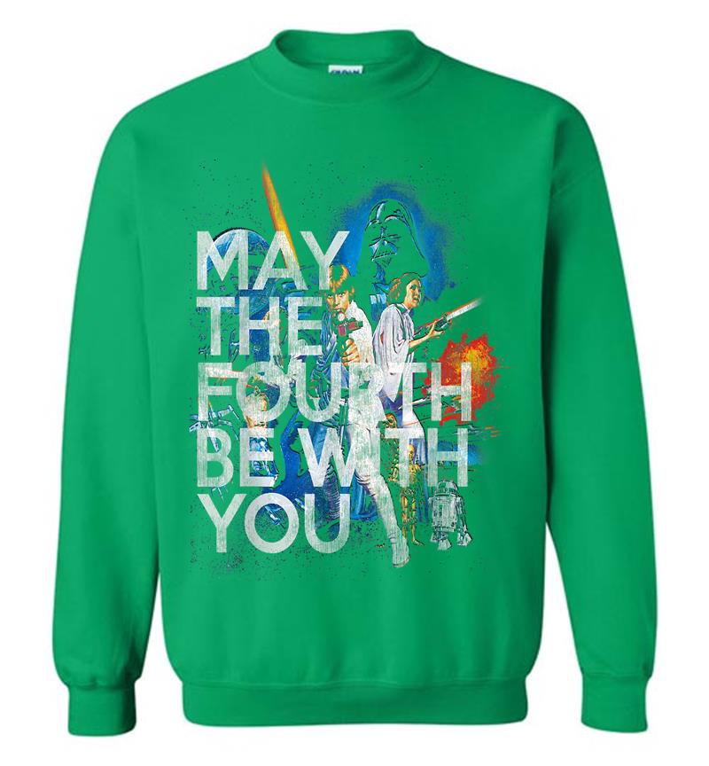 Inktee Store - Star Wars May The Fourth Be With You Vintage Movie Poster Sweatshirt Image