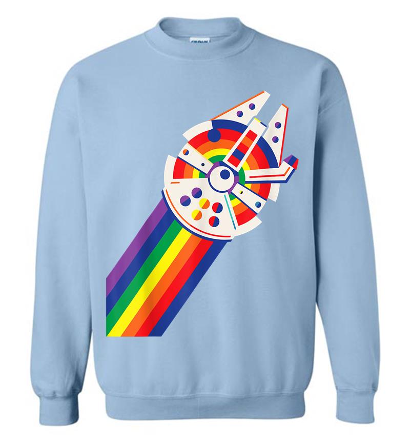 Inktee Store - Star Wars Millennial Falcon Rainbow Sweatshirt Image