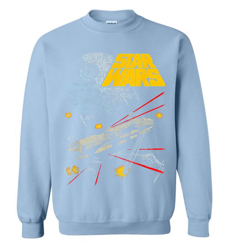 Inktee Store - Star Wars Millennium Falcon Battle Graphic Sweatshirt Image