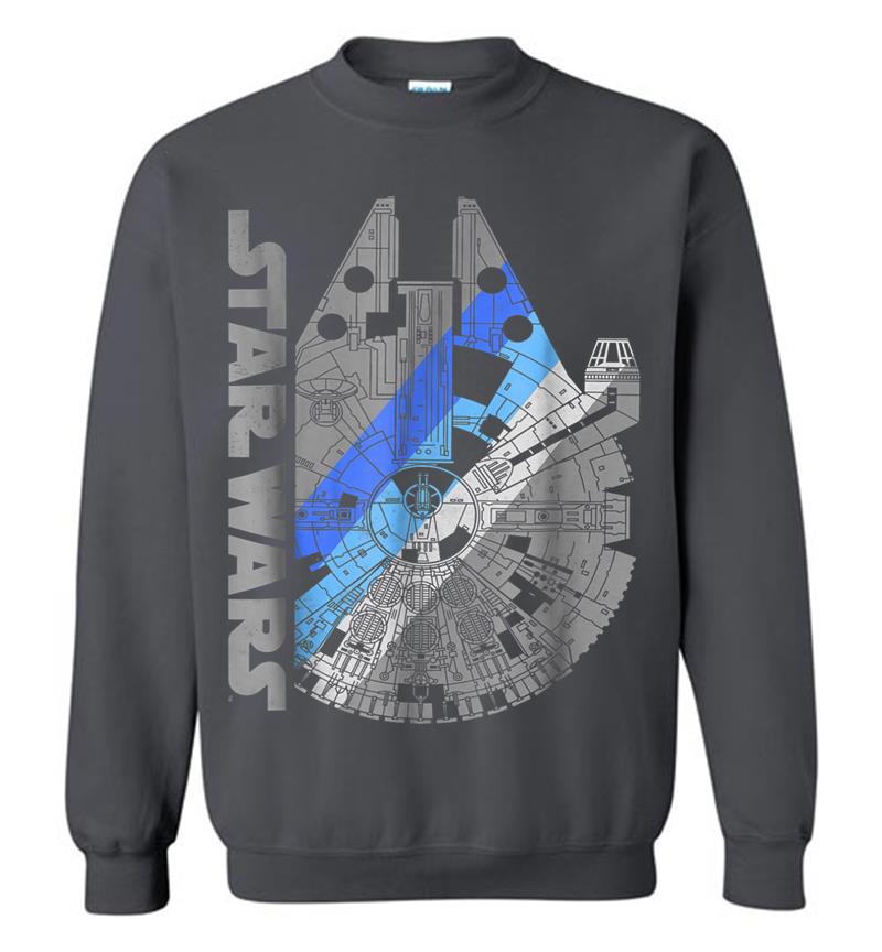 Inktee Store - Star Wars Millennium Falcon Blue Shadow Graphic Sweatshirt Image
