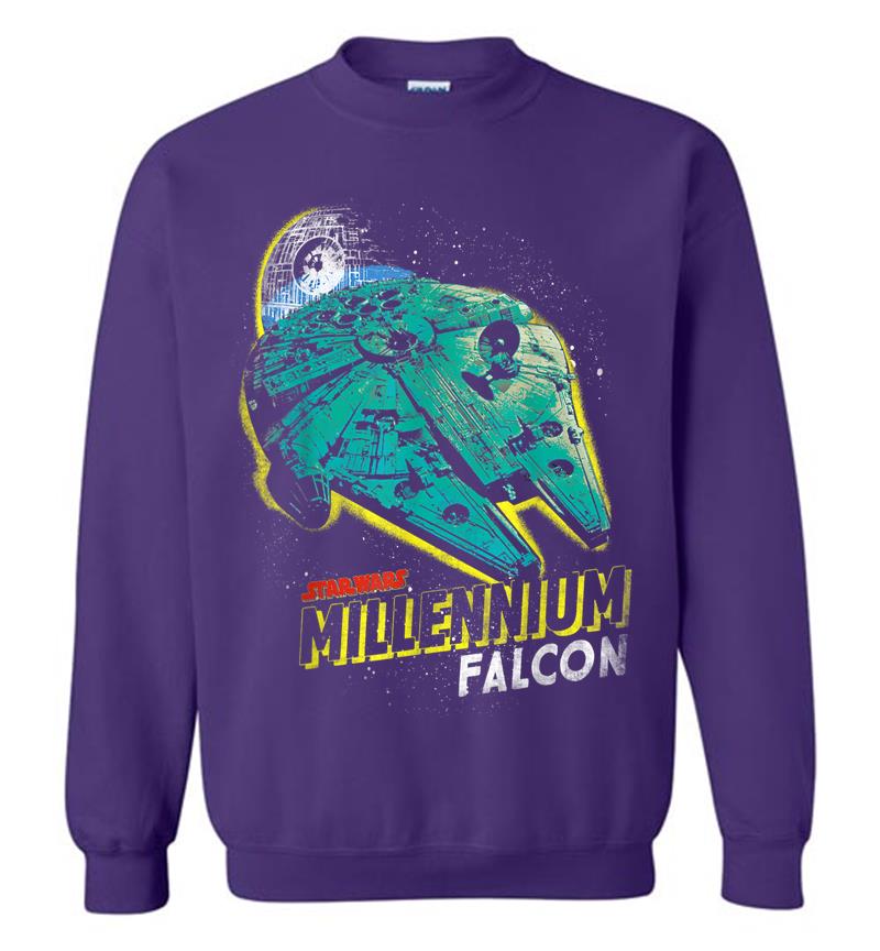 Inktee Store - Star Wars Millennium Falcon Glow Sweatshirt Image