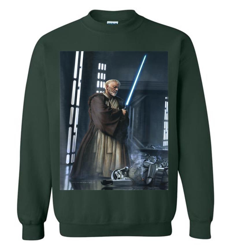 Inktee Store - Star Wars Obi-Wan Kenobi Lightsaber Picture Graphic Sweatshirt Image