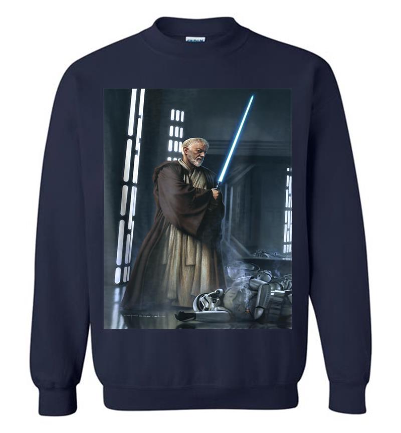 Inktee Store - Star Wars Obi-Wan Kenobi Lightsaber Picture Graphic Sweatshirt Image