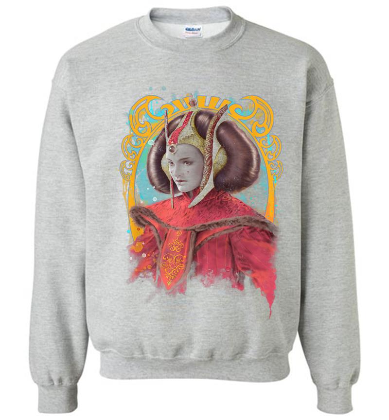 Inktee Store - Star Wars Padme Amidala Regal Portrait Graphic Sweatshirt Image