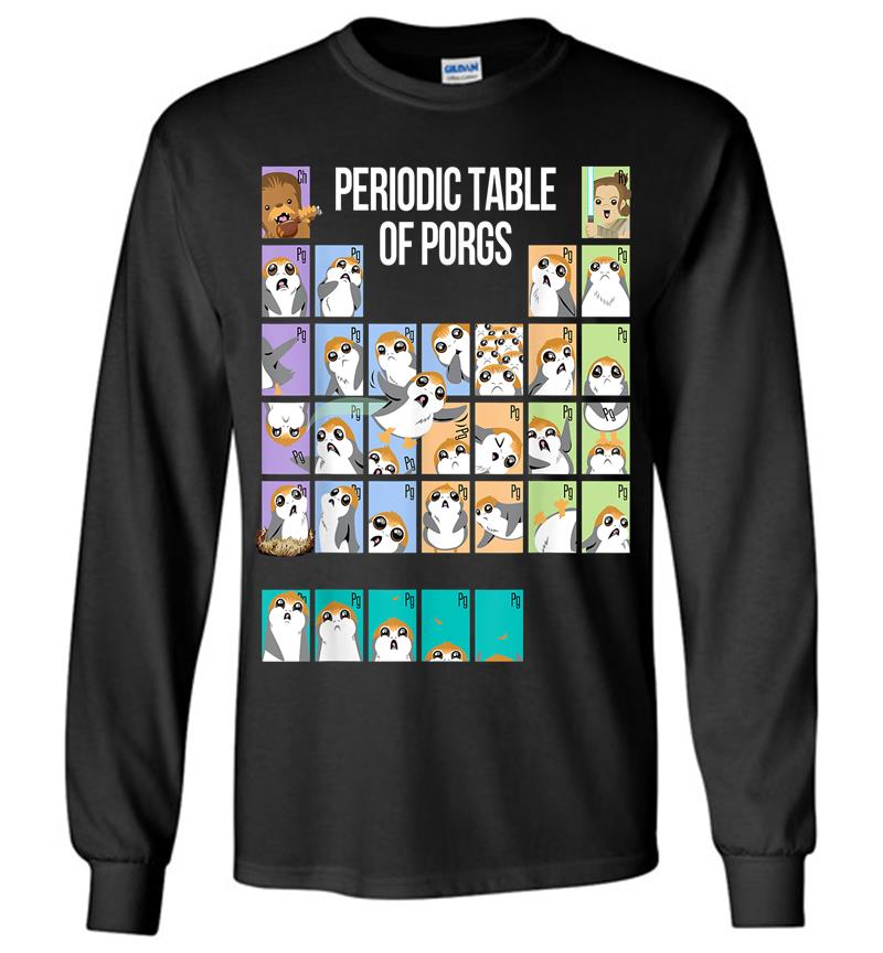 Star Wars Periodic Table Of Porgs Cute Group Shot Long Sleeve T-Shirt