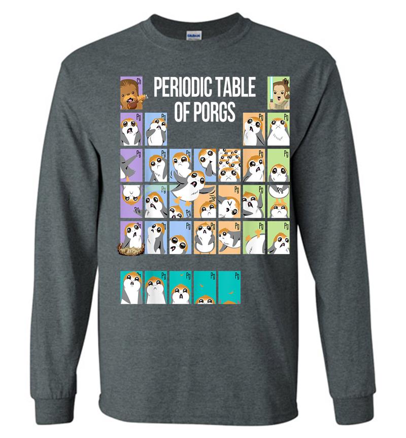 Inktee Store - Star Wars Periodic Table Of Porgs Cute Group Shot Long Sleeve T-Shirt Image