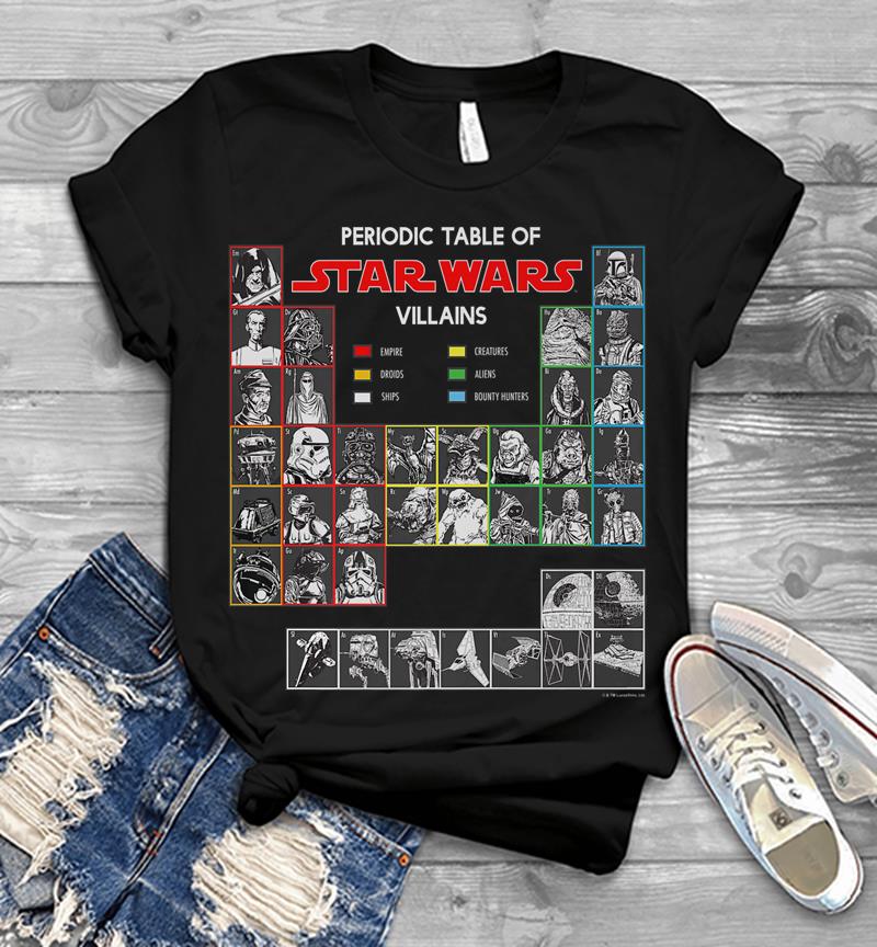 Star Wars Periodic Table Of Villains Premium Graphic Mens T-Shirt