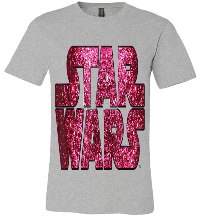  Star Wars Pink Logo Faux-Glitter Print T-Shirt T-Shirt