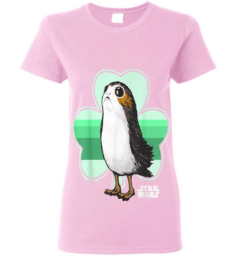 Inktee Store - Star Wars Porg Clover Saint Patrick'S Day Graphic Womens T-Shirt Image