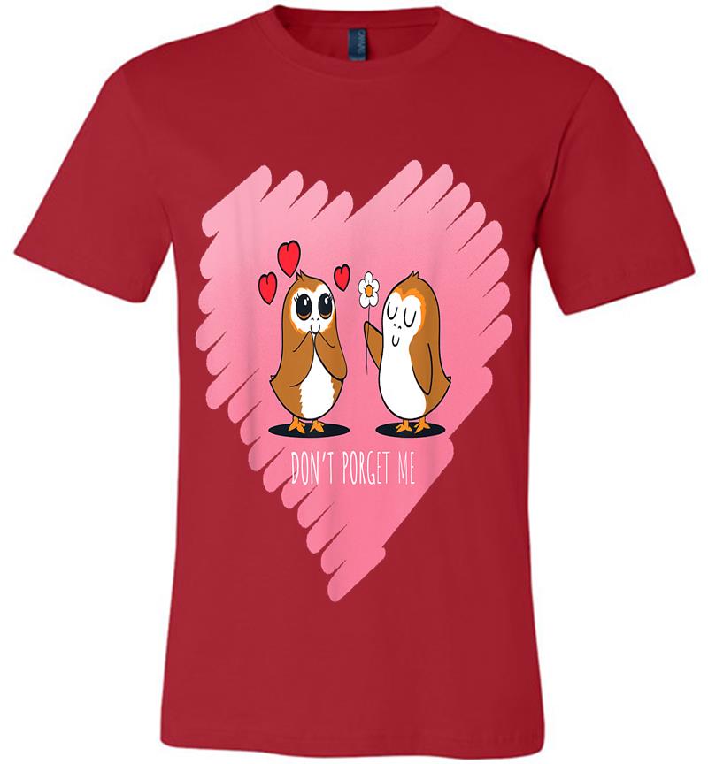 Inktee Store - Star Wars Porg Don'T Porget Me Valentine'S Day Premium T-Shirt Image