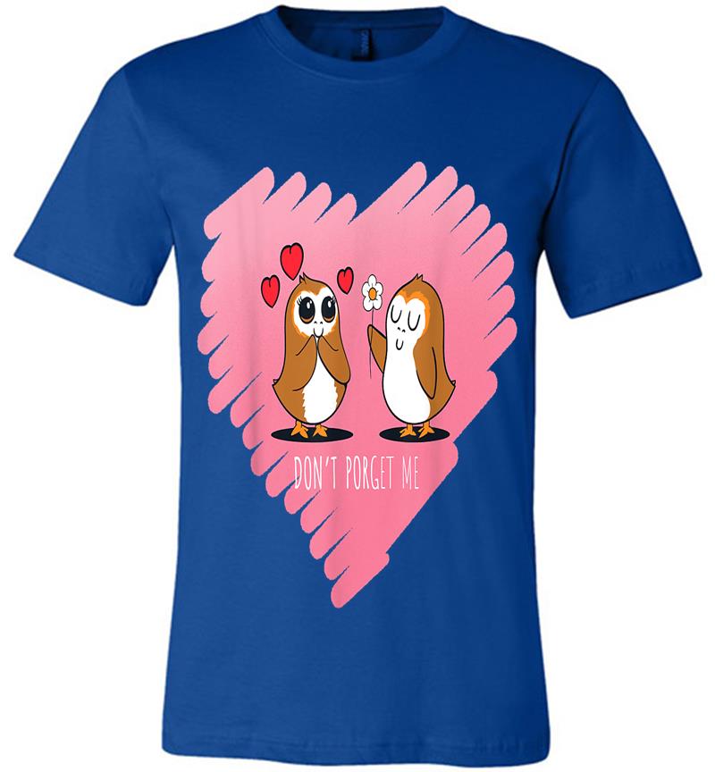 Inktee Store - Star Wars Porg Don'T Porget Me Valentine'S Day Premium T-Shirt Image
