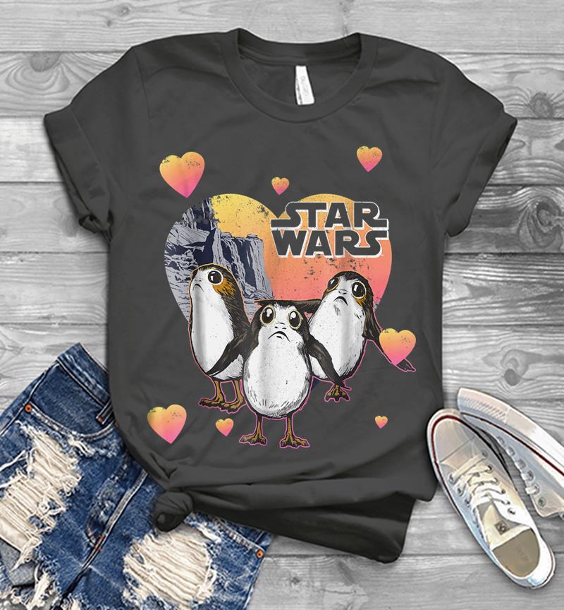 Inktee Store - Star Wars Porg Hearts Group Shot Valentine Graphic Mens T-Shirt Image