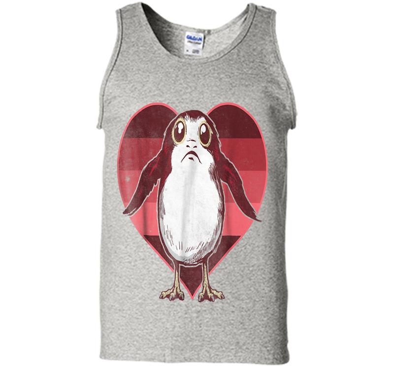 Star Wars Porg In Heart Red Pink Fade Valentine Mens Tank Top