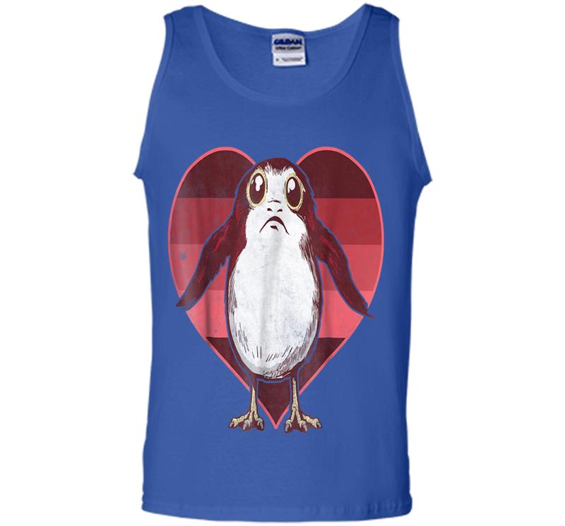 Inktee Store - Star Wars Porg In Heart Red Pink Fade Valentine Mens Tank Top Image