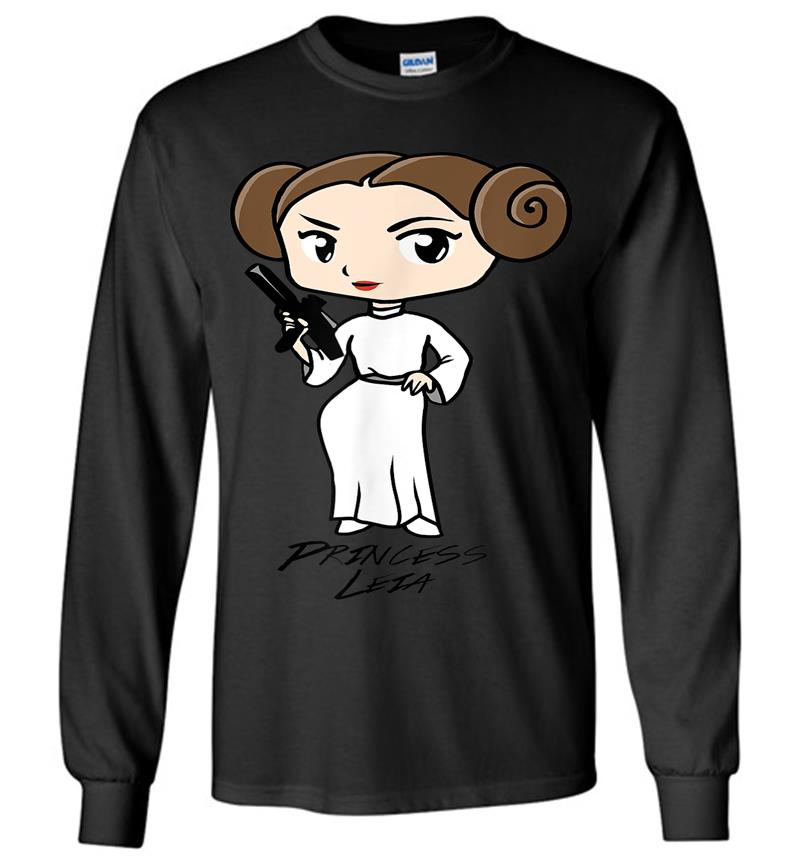 Star Wars Princess Leia Cute Cartoon Graphic Long Sleeve T-Shirt