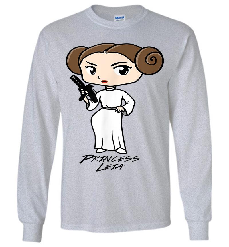 Inktee Store - Star Wars Princess Leia Cute Cartoon Graphic Long Sleeve T-Shirt Image