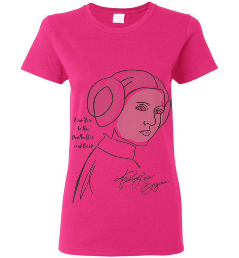 Inktee Store - Star Wars Princess Leia Death Star Love Womens T-Shirt Image