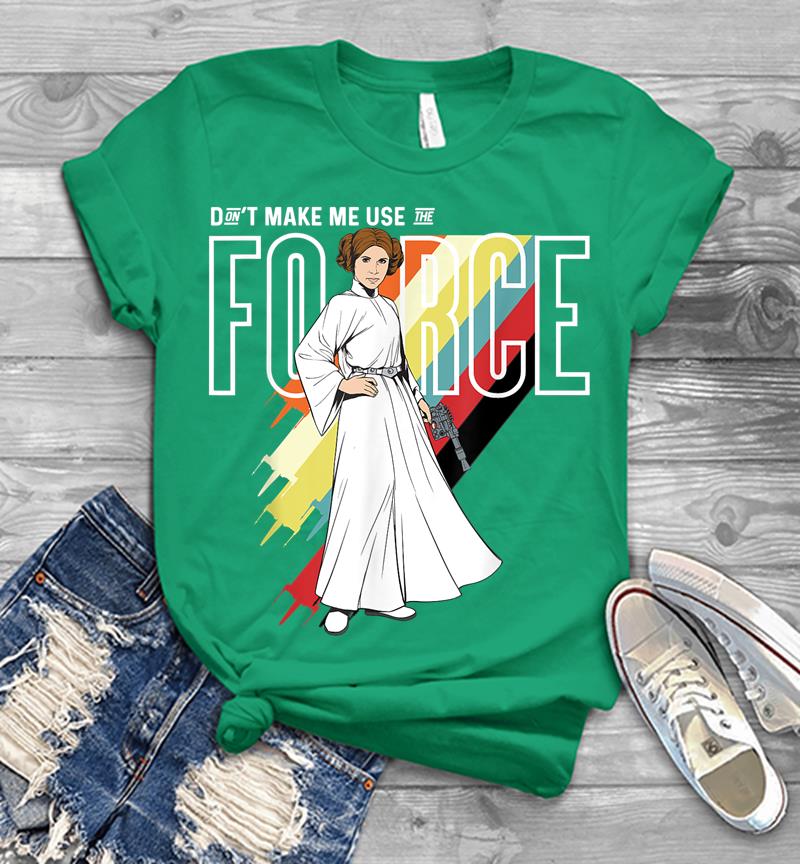 Inktee Store - Star Wars Princess Leia Don'T Make Me Use The Force Mens T-Shirt Image