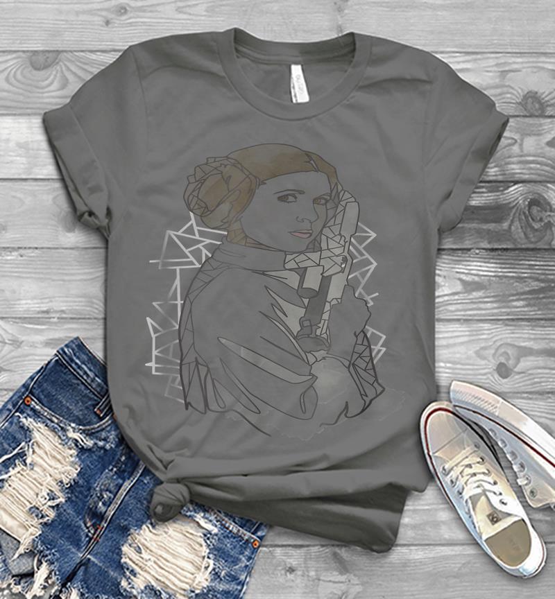 Inktee Store - Star Wars Princess Leia Geometric Line Drawing Mens T-Shirt Image