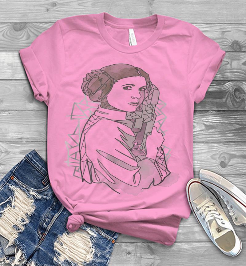 Inktee Store - Star Wars Princess Leia Geometric Line Drawing Mens T-Shirt Image