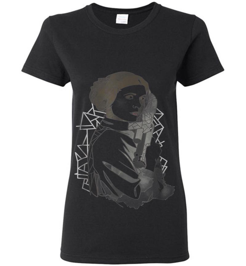 Star Wars Princess Leia Geometric Line Drawing Womens T-Shirt