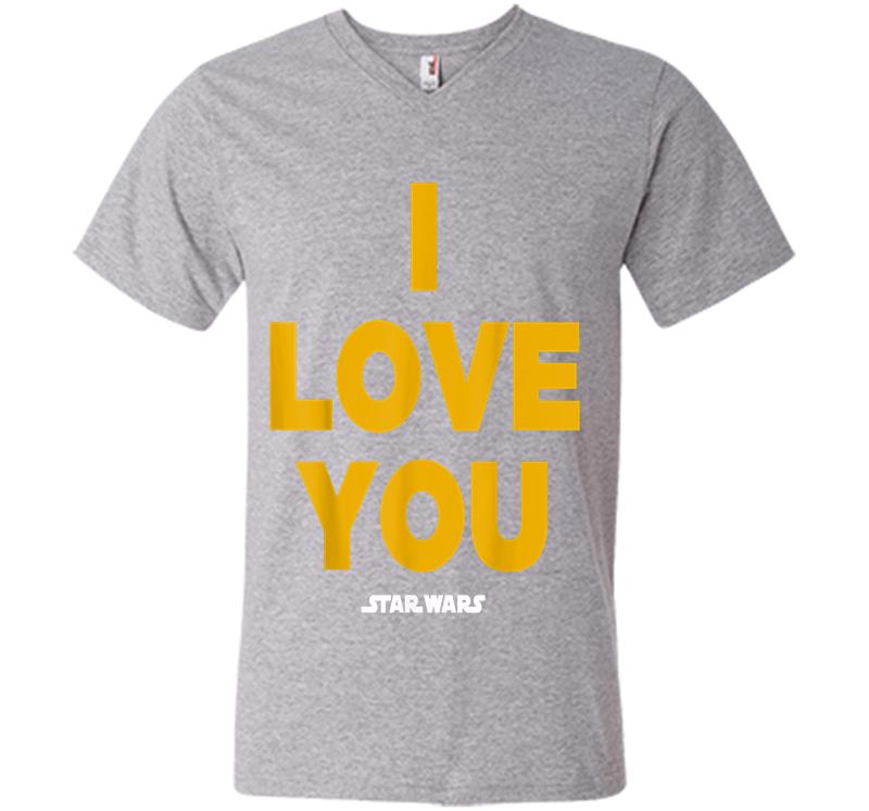 Inktee Store - Star Wars Princess Leia I Love You Graphic C1 V-Neck T-Shirt Image