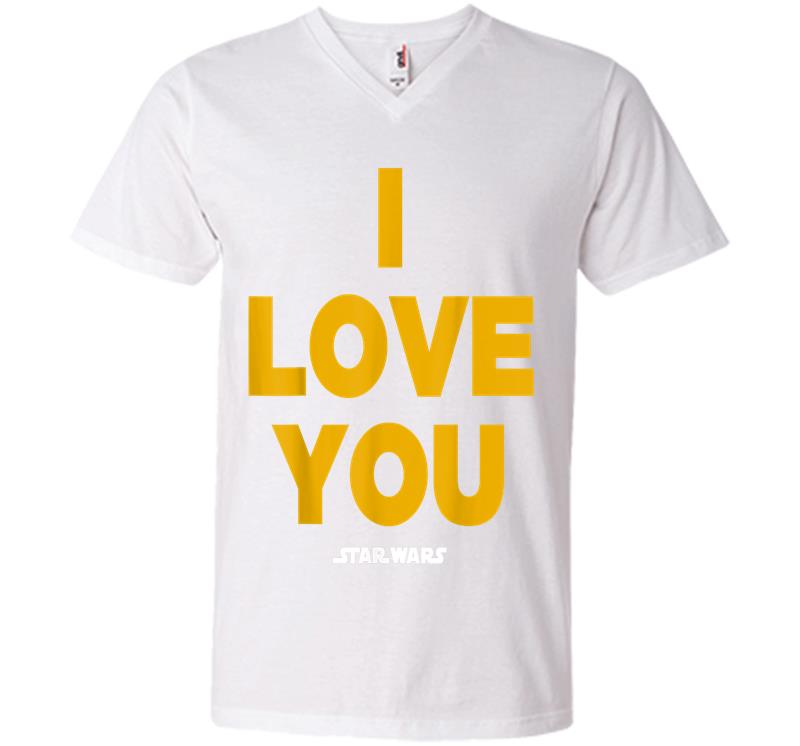 Inktee Store - Star Wars Princess Leia I Love You Graphic C1 V-Neck T-Shirt Image