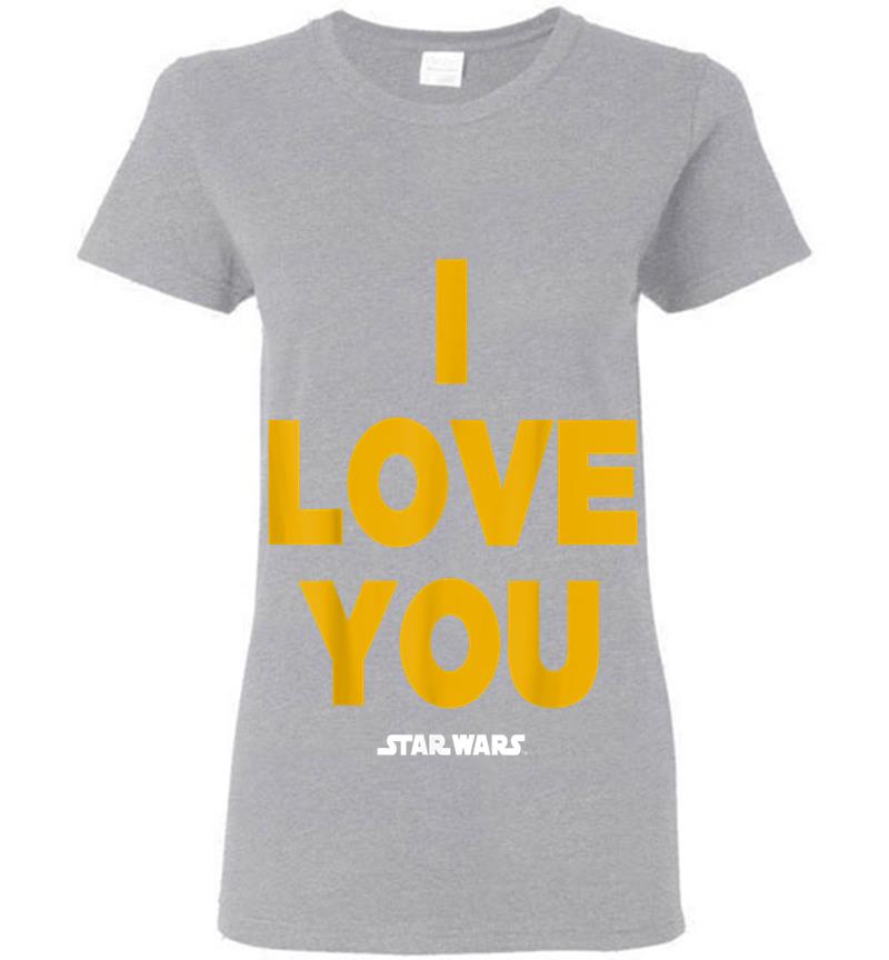 Inktee Store - Star Wars Princess Leia I Love You Graphic C1 Womens T-Shirt Image