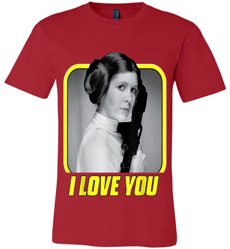 Inktee Store - Star Wars Princess Leia I Love You Valentine'S Day Premium T-Shirt Image