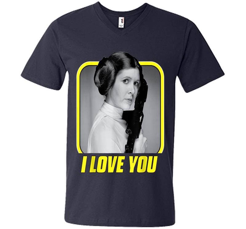 Inktee Store - Star Wars Princess Leia I Love You Valentine'S Day V-Neck T-Shirt Image