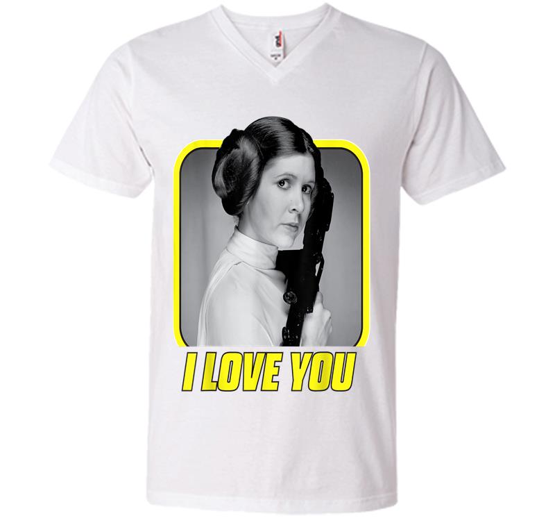 Inktee Store - Star Wars Princess Leia I Love You Valentine'S Day V-Neck T-Shirt Image