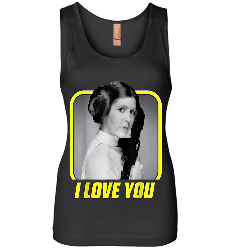Star Wars Princess Leia I Love You Valentine'S Day Womens Jersey Tank Top