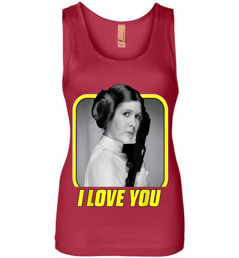 Inktee Store - Star Wars Princess Leia I Love You Valentine'S Day Womens Jersey Tank Top Image