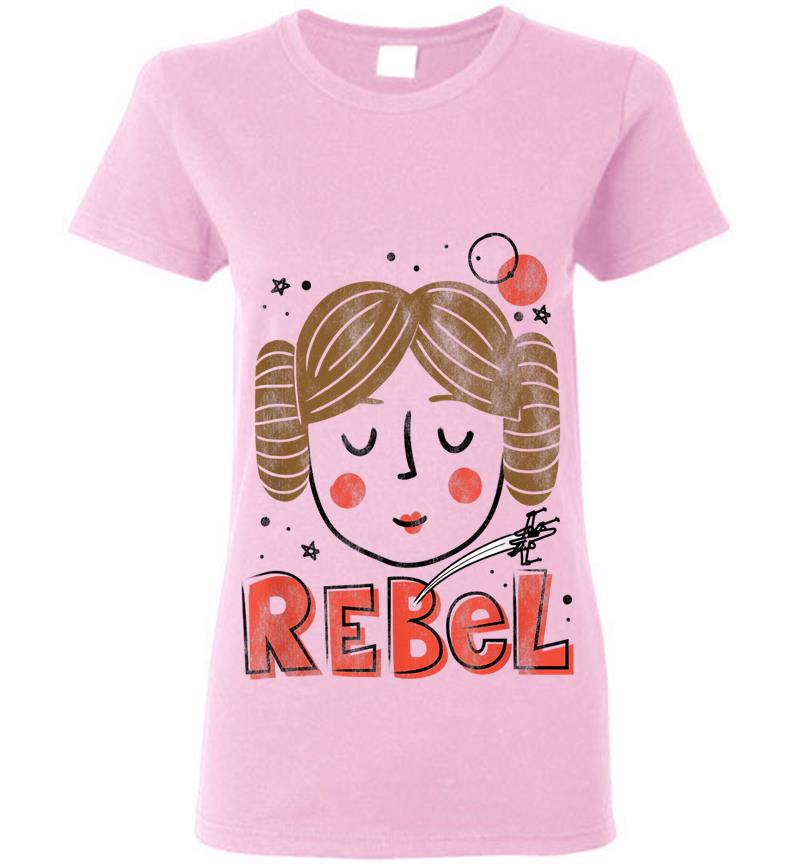 Inktee Store - Star Wars Princess Leia Rebel Doodle Drawing Womens T-Shirt Image