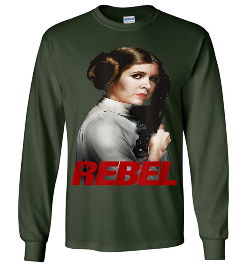 Inktee Store - Star Wars Princess Leia Rebel With A Cause Graphic Long Sleeve T-Shirt Image