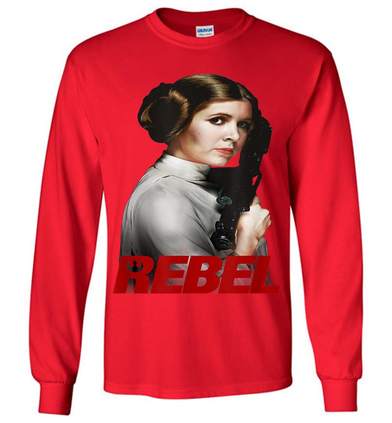 Inktee Store - Star Wars Princess Leia Rebel With A Cause Graphic Long Sleeve T-Shirt Image