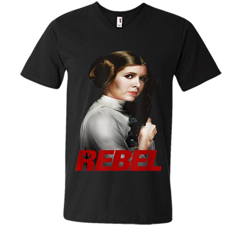 Star Wars Princess Leia Rebel With A Cause Graphic V-Neck T-Shirt