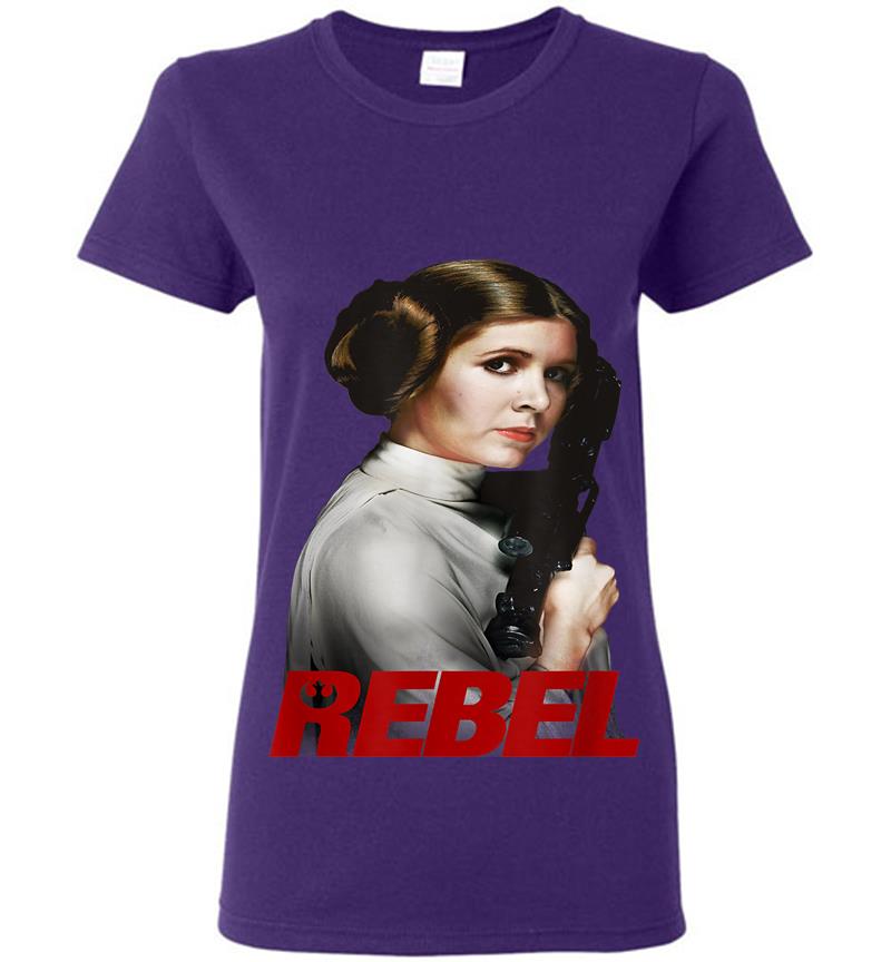 Inktee Store - Star Wars Princess Leia Rebel With A Cause Graphic Womens T-Shirt Image