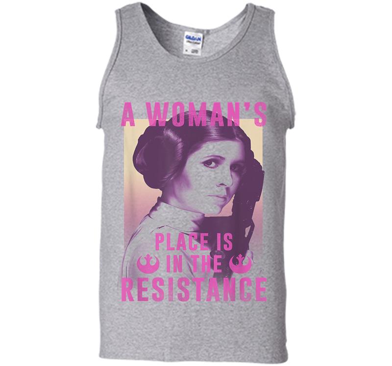Inktee Store - Star Wars Princess Leia Resistance Mens Tank Top Image