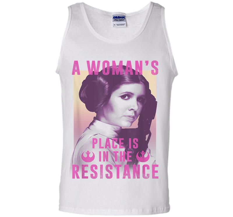 Inktee Store - Star Wars Princess Leia Resistance Mens Tank Top Image