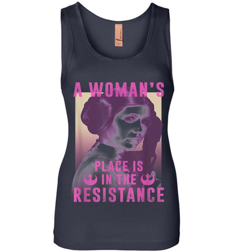 Inktee Store - Star Wars Princess Leia Resistance Womens Jersey Tank Top Image