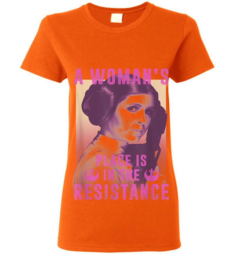 Inktee Store - Star Wars Princess Leia Resistance Womens T-Shirt Image