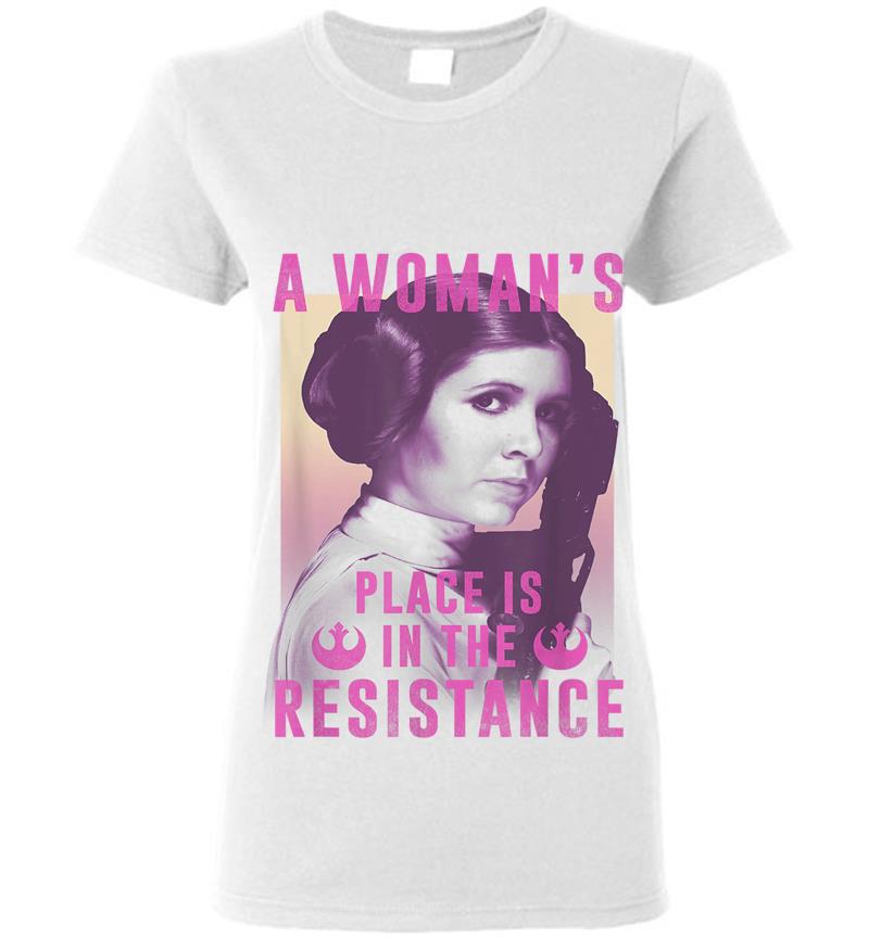 Inktee Store - Star Wars Princess Leia Resistance Womens T-Shirt Image