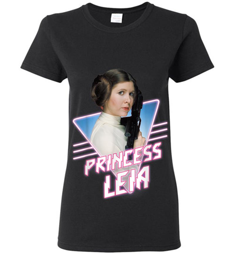 Star Wars Princess Leia Retro 80S Grid Badge Graphic Womens T-Shirt