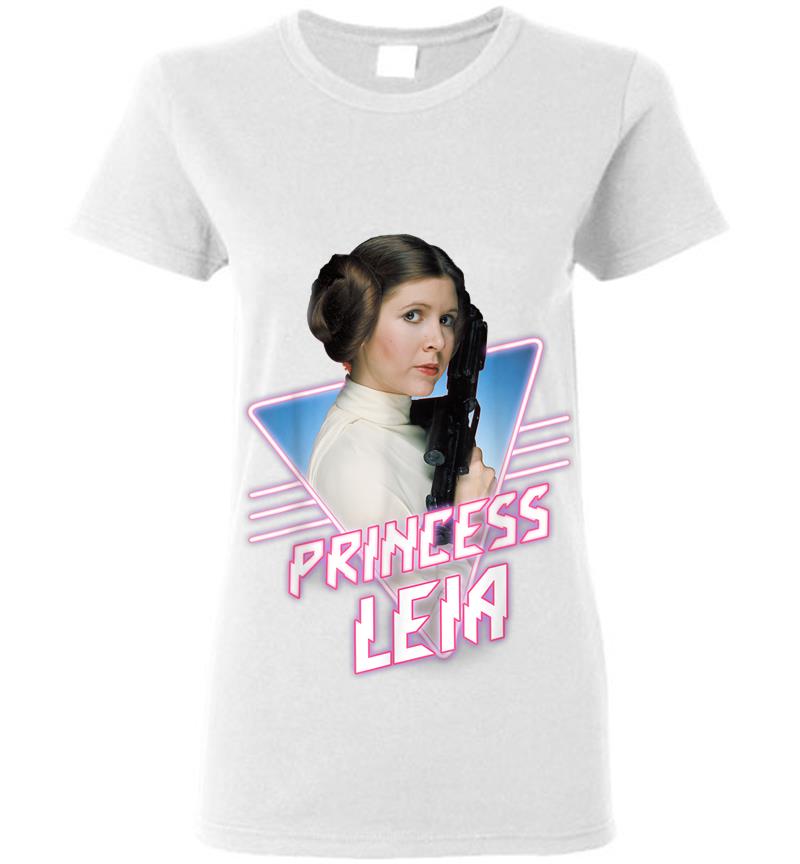 Inktee Store - Star Wars Princess Leia Retro 80S Grid Badge Graphic Womens T-Shirt Image