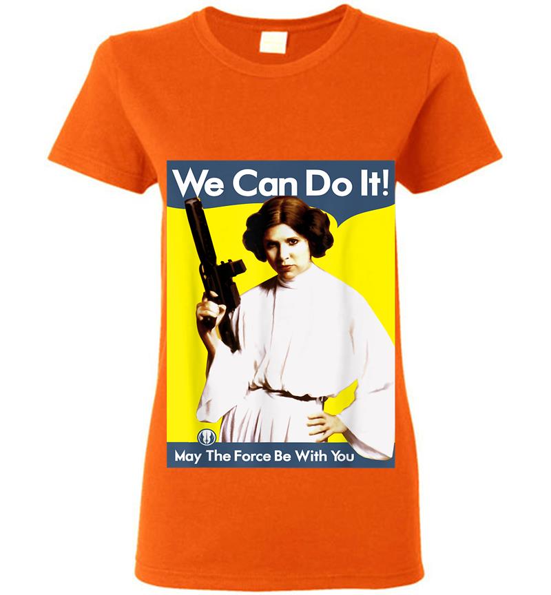 Inktee Store - Star Wars Princess Leia We Can Do It! Poster Graphic Womens T-Shirt Image