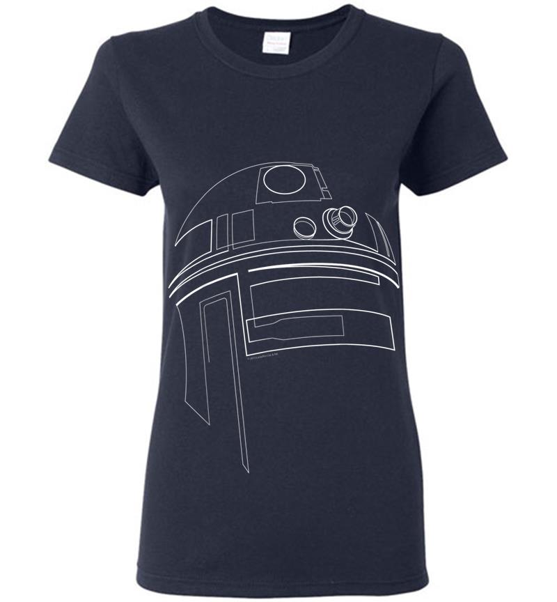 Inktee Store - Star Wars R2-D2 Outline Graphic Womens T-Shirt Image