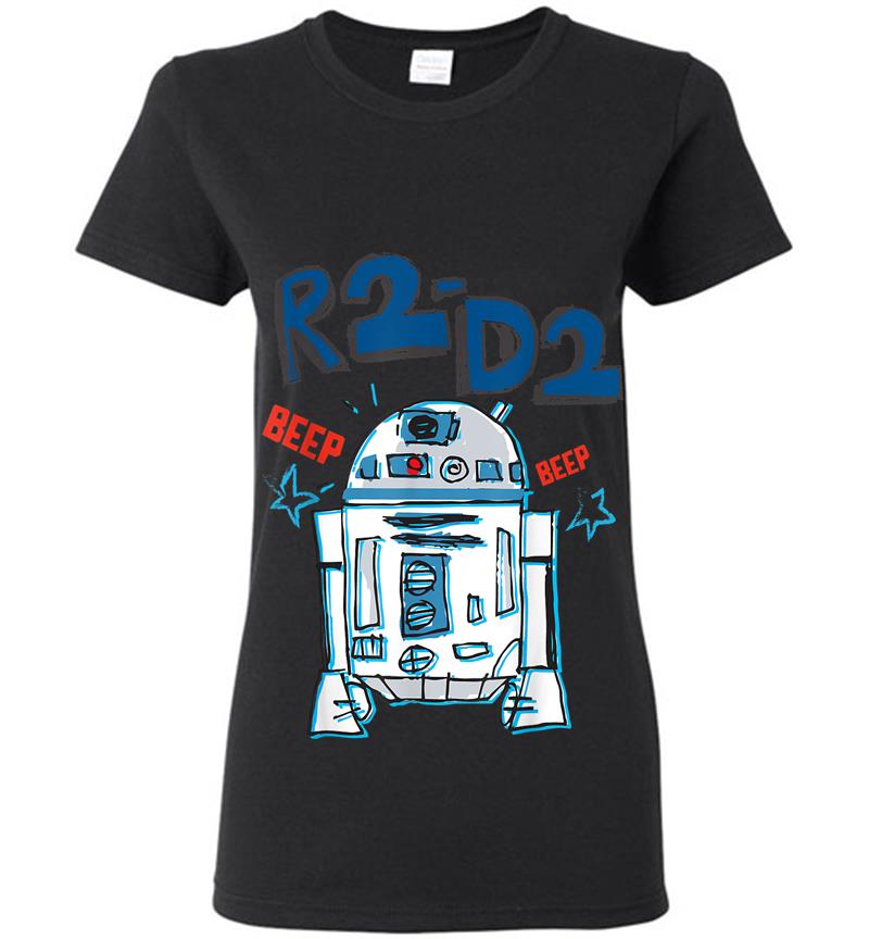 Star Wars R2-D2 Rebel Droid Doodle Womens T-Shirt