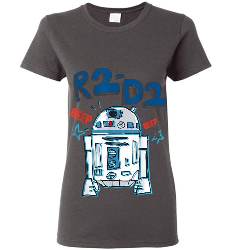 Inktee Store - Star Wars R2-D2 Rebel Droid Doodle Womens T-Shirt Image